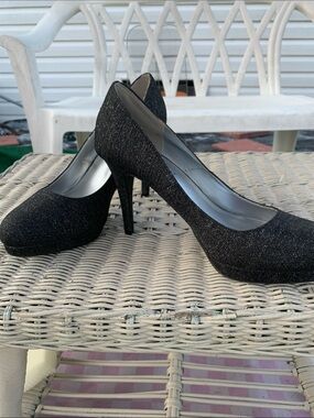 FIONI Clothing Black Glitter Stiletto Pumps